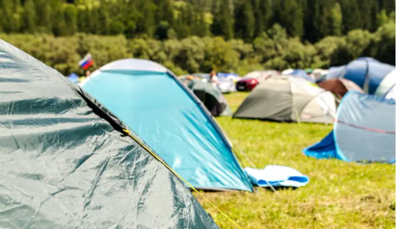 Top tips for selecting a campsite don't get to close to others.