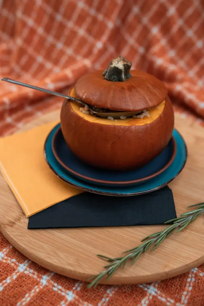 stuffed pumpkin vegetarian camping recipe