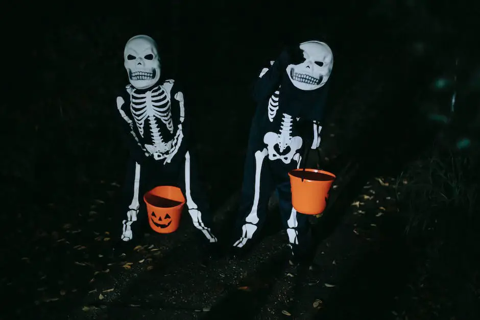 A group of people dressed in Halloween costumes trekking through a spooky forest at night. spooky trails