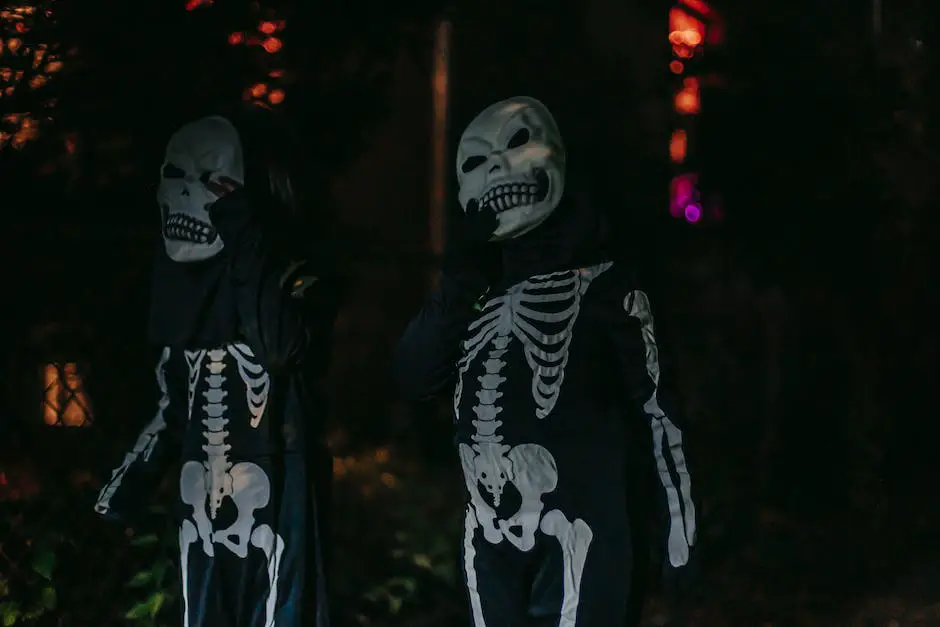 Image of people dressed in spooky costumes around a campfire in a mysterious forests