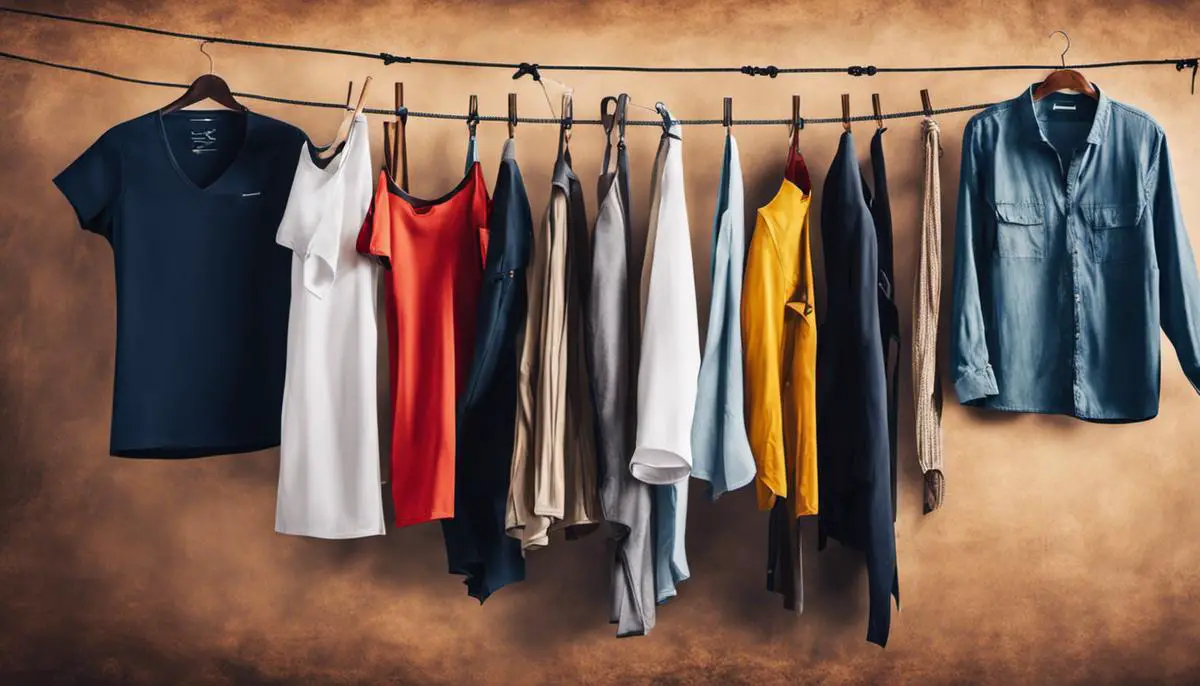 A diverse range of travel clothes hanging on a clothesline, representing the versatility and adventure of travel. Ultimate Backpacker's Gift Guide