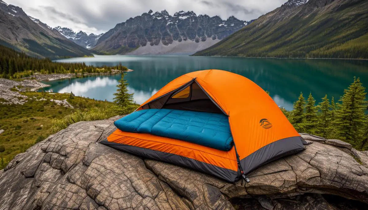 Image of a two-person sleeping bag for camping